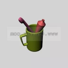 Bathroom Toothbrush Toothpaste 3d model