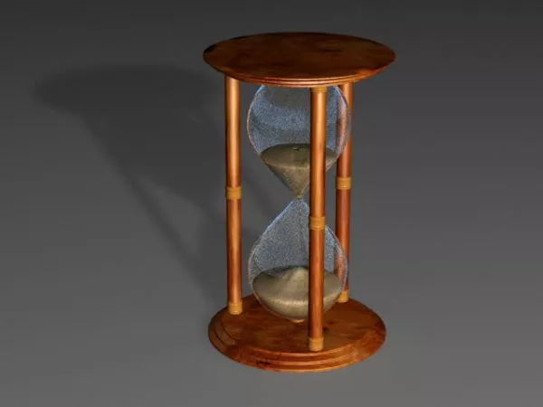 Antique Wood Hourglass 3d model