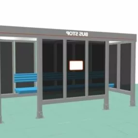 On Road Bus Stop Shelter 3d model