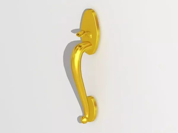 Old Brass Door Handle 3d model