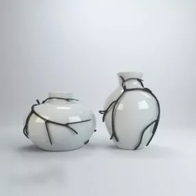 Living Room Decorative Vases 3d model