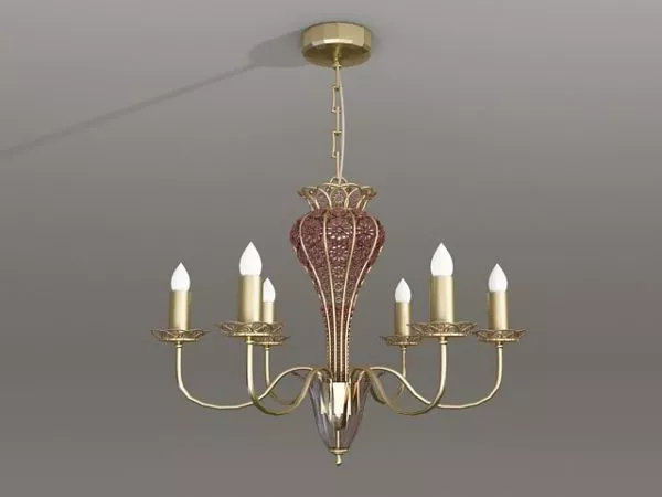 Colonial Vintage Brass Chandelier 3d model Colonial Vintage Brass Chandelier 3d model