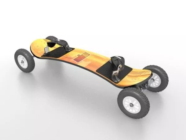 White Skateboard With Wheels 3d model
