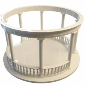 Ancient Stone Circular Pergola 3d model