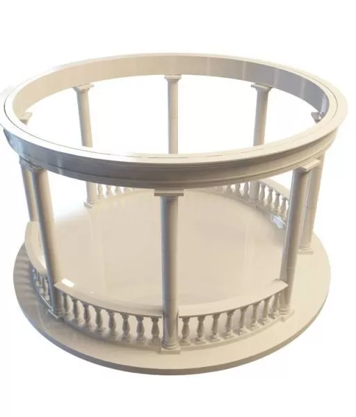 Curved Pergola Outdoor Building 3d model