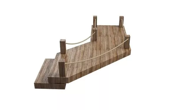 Ferry Wooden Bridge 3d model