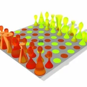 Modern Crystal Chess Set 3d model