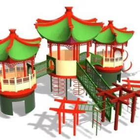 Outdoor Asian Castle Playset 3d model