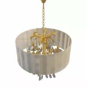 Drum Chandelier With Brass Frames 3d model