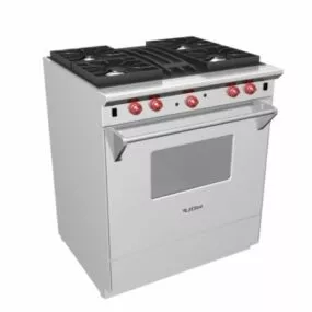Burner Range With Griddle 3d model