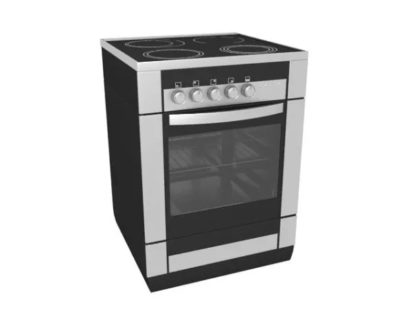 Gas Oven Silver Color 3d model