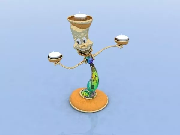 Candlestick In Glass Cup Free 3d Model 3ds Gsm Open3dmodel