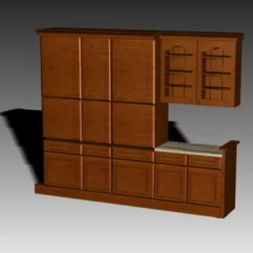 Kitchen Wooden Wall Cupboards 3d model