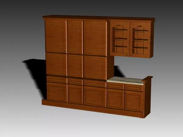 Kitchen Wooden Wall Cupboards 3d model Kitchen Wooden Wall Cupboards 3d model
