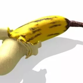 Peeled Banana Fruit 3d model