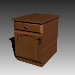Single Wooden Kitchen Cabinet 3d model