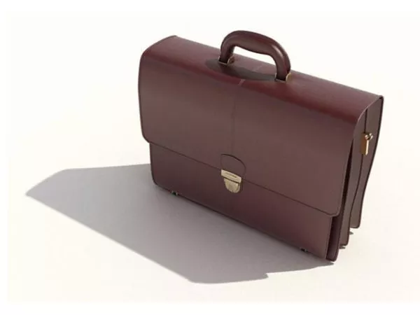 Black Leather Briefcase 3d model