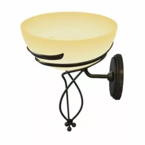 Retro Shade Brass Wall Lamp 3d model