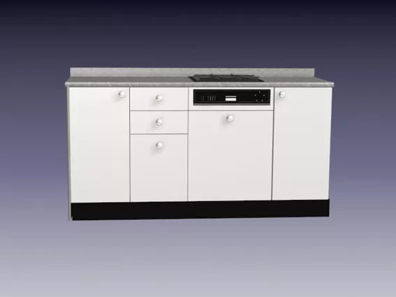 Modular Kitchen Cabinet Lower Part 3d model Modular Kitchen Cabinet Lower Part 3d model