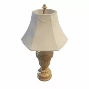 Antique Shade Wooden Base Table Lamp 3d model