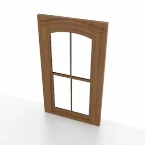 Wood Frame Of Casement Home Window 3d model