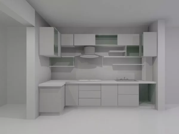 Modern Stainless Steel Kitchen Hood 3d model