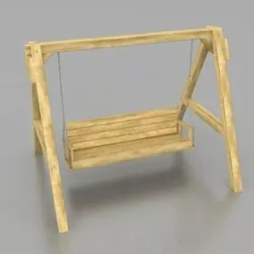 Wooden Outdoor Garden Swing 3d model