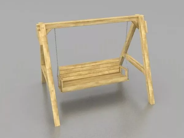 Wooden Outdoor Garden Swing 3d model Wooden Outdoor Garden Swing 3d model