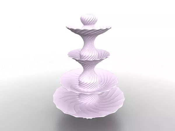 4 Tier Stone Water Fountain 3d model 4 Tier Stone Water Fountain 3d model