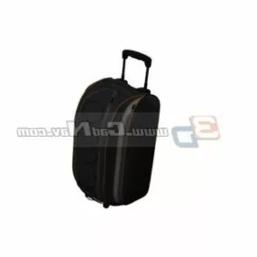 Black Trolley Luggage Bag 3d model