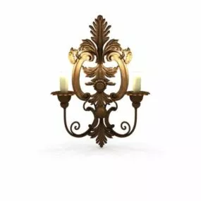 Brass Antique Flower Wall Sconces 3d model