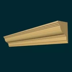Elegant Wood Crown Molding Design 3d model