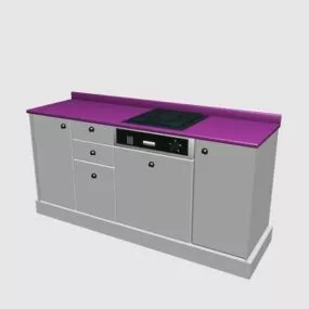 Apartment Kitchen Lower Cabinet 3d model