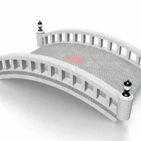 Beauty Garden Stone Bridge 3d model