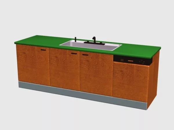 Round Sink Stone Brown Color 3d model