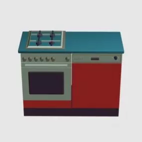 Stove Kitchen Cabinet 3d model