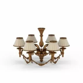 Bronze Arm Chandelier Antique Style 3d model