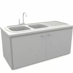 Kitchen Cabinet Furniture With Sink 3d model
