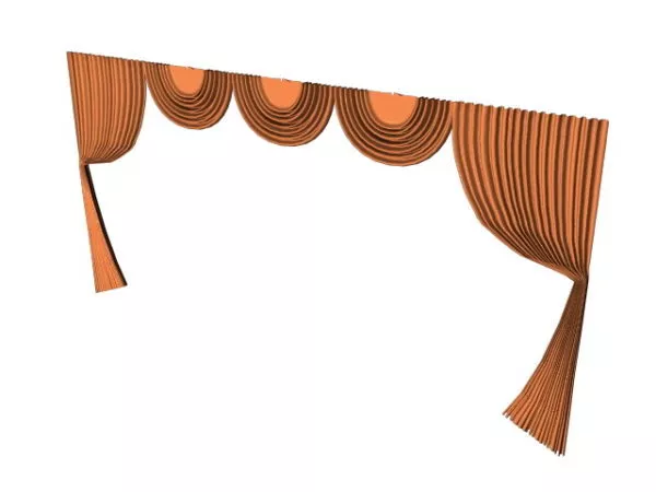 Swagged Valance Home Curtain 3d model Swagged Valance Home Curtain 3d model