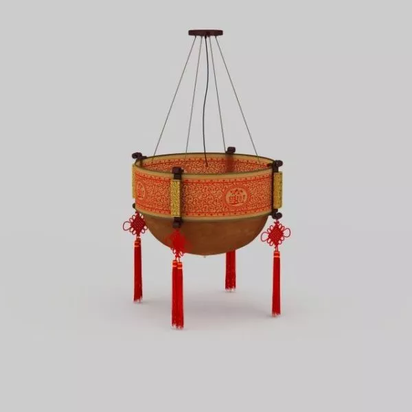 Old Chinese Pendant Light 3d model Old Chinese Pendant Light 3d model