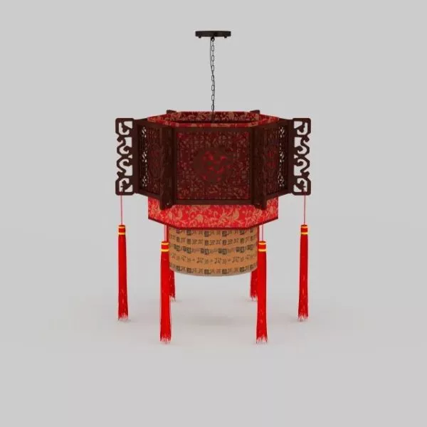 Old Chinese Pendant Lighting 3d model Old Chinese Pendant Lighting 3d model
