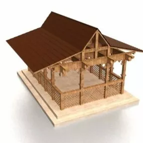 Asian Garden Pavilion 3d model