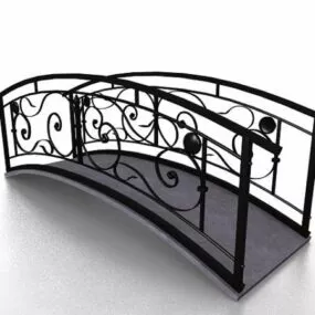 Wrought Iron Curved Garden Bridge 3d model