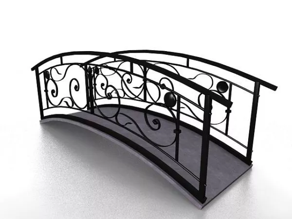 Wrought Iron Curved Garden Bridge 3d model Wrought Iron Curved Garden Bridge 3d model