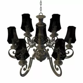 9 Arm Brass Chandelier 3d model