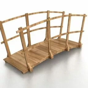 Wooden Garden Bridge Decoration 3d model