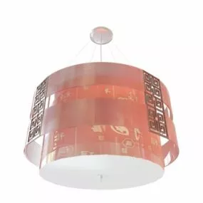Chinese Vintage Red Pendant Lighting 3d model