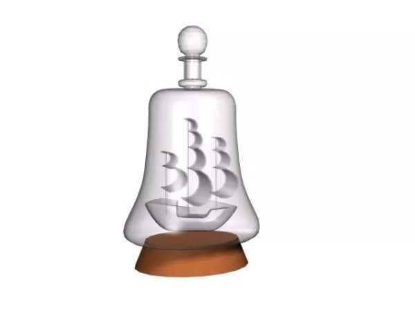 Ship In Glass Bottle Artware 3d model Ship In Glass Bottle Artware 3d model