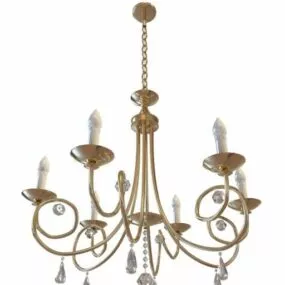 Brass Candelabra Chandelier 3d model