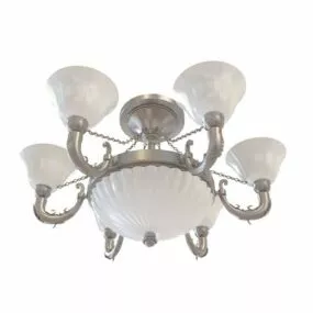 6 Arm Brass Chandelier 3d model